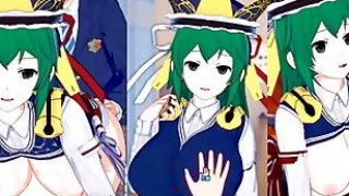 Eroge koikatsu touhou shikieihime yamazanadu menggosok payudaranya h 3dcg payudara besar video anime touhou project hentai game